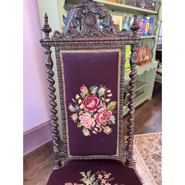 Gothic Late 19th Century Victorian Side Chair Featuring Gothic Revival Style Chair For Sale - Image 3 of 5