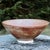 Large stoneware bowl/centerpiece, wheel-thrown from white stoneware and hand-painted with "Oolong Matte Shino" glaze....