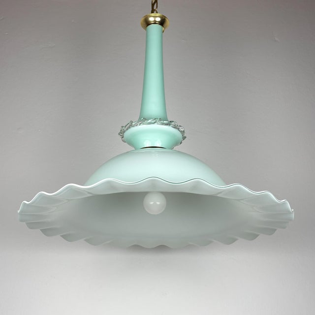 Vintage Murano Glass Pendant Lamp attributed Venini, Italy, 1970s For Sale - Image 15 of 18