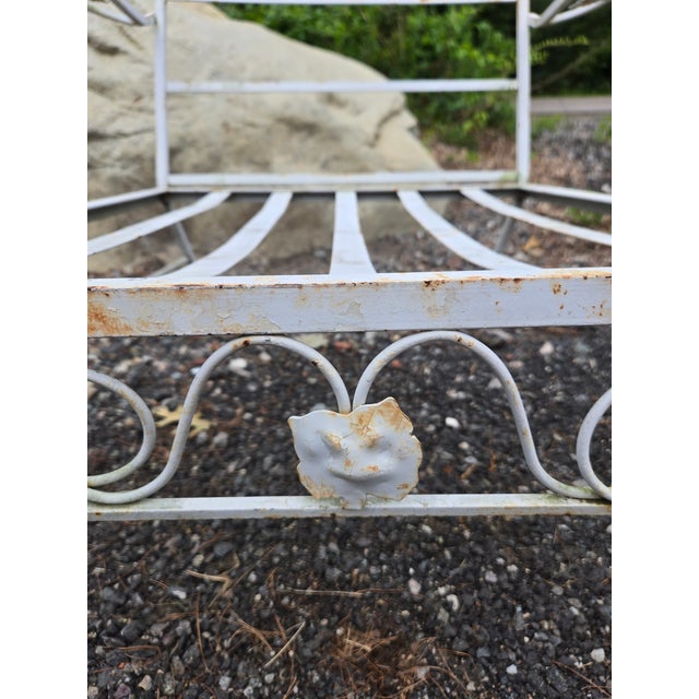Vintage Wrought Iron Patio Chair For Sale In Providence - Image 6 of 9