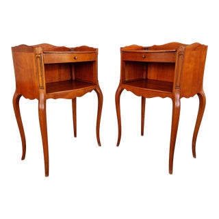 Vintage French Louis XV Style Small Side Cabinets or Nightstands - a Pair For Sale