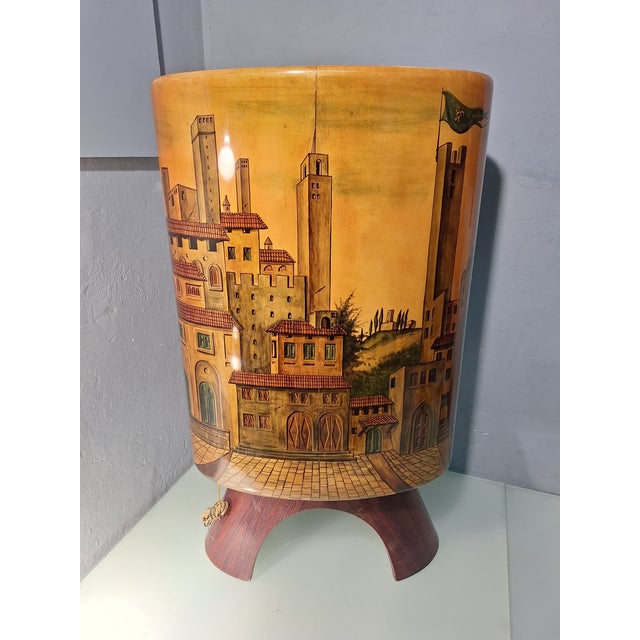 Brown Vintage Bar Cabinet in Parchment by Aldo Tura for Tura, 1950s For Sale - Image 8 of 18