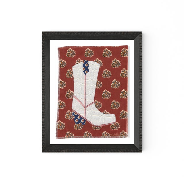 Not Yet Made - Made To Order Ruby Claire the Cowboy Boot by Willa Heart in Brimfield Black Frame, Mini Art Print For Sale - Image 5 of 5