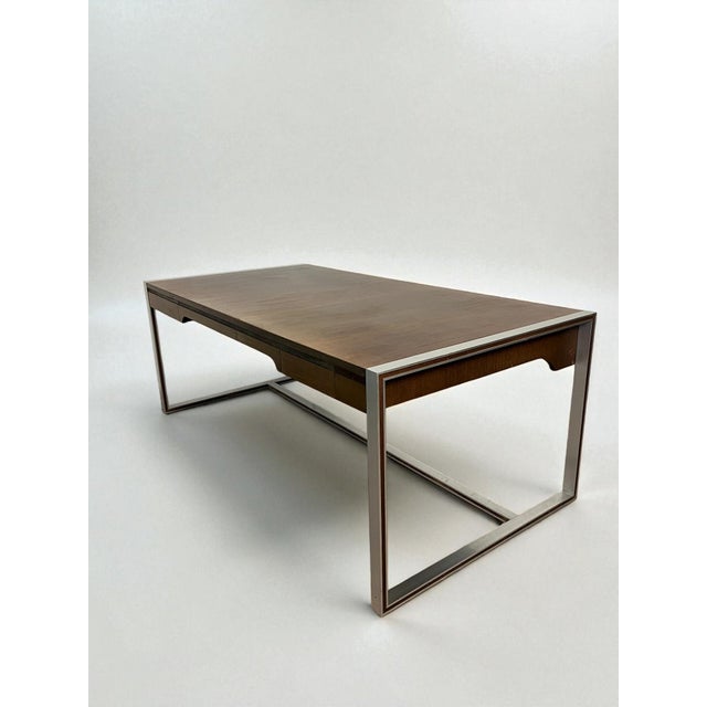 Wood Large Double-Sided Ministers Desk in Varnished Rosewood by Claude Gaillard for Ligne Roset, 1970s, Set of 2 For Sale - Image 7 of 18