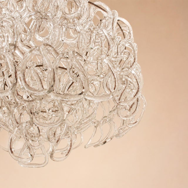 Glass Giogali Clear Murano Glass Chandelier attributed to Angelo Mangiarotti for Vistosi, 1970 For Sale - Image 7 of 8
