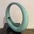 Postmodern Circa 1980s Postmodern Teal Ring Round Vase For Sale - Image 3 of 6