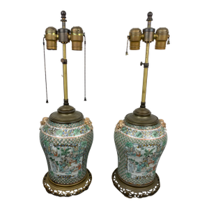 Antique Chinese Table Lamps, Set of 2