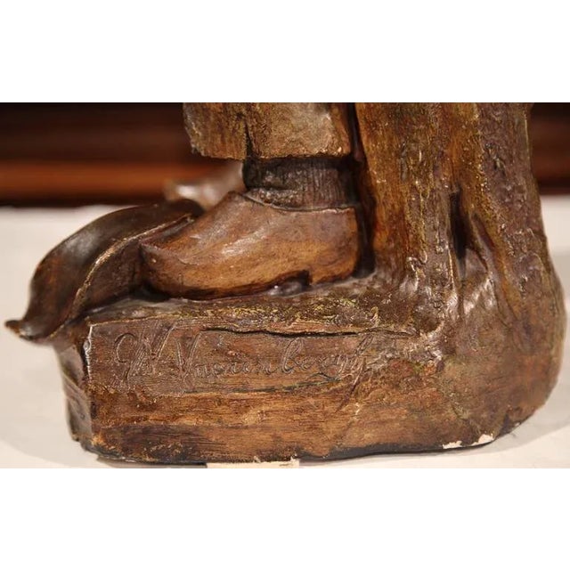 Traditional 19th Century Belgium Polychrome Terracotta Sculpture For Sale - Image 3 of 10