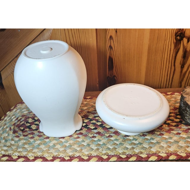 Vintage Hyalyn White Creamware Pottery - Set of Two For Sale - Image 11 of 13