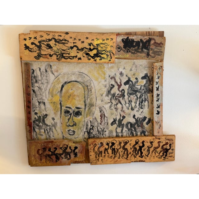 Purvis Young “Black Angel with Procession” Mixed-Media Assemblage, Circa 1985 For Sale - Image 15 of 18