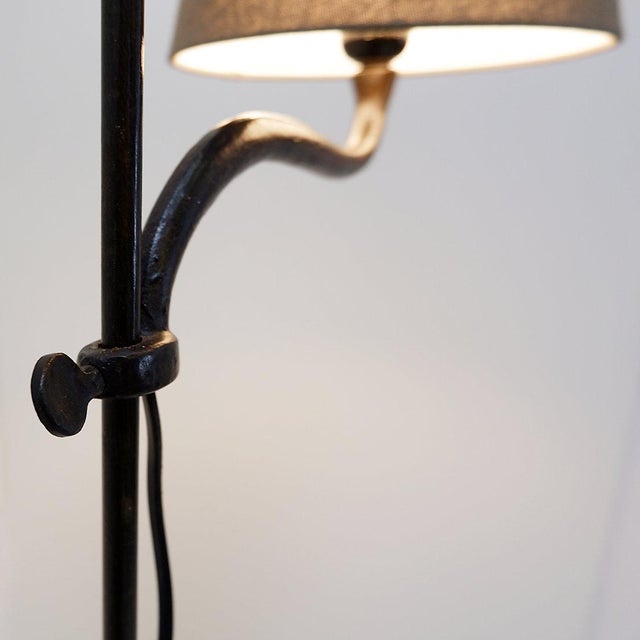 Metal Adjustable Wrought Iron Floor Lamp For Sale - Image 7 of 15