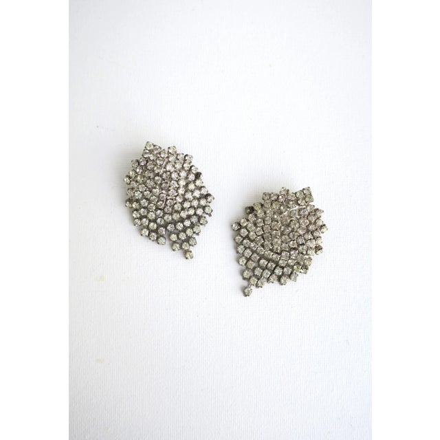 Vintage Faux Diamond Rhinestone Earrings - 2 Pieces For Sale - Image 9 of 11