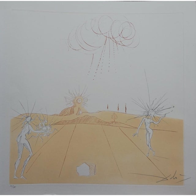 ARTIST: Salvador Dali TITLE: Neuf Paysages Paysage avec Figures-Soleil from Sun MEDIUM: Etching SIGNED: Hand Signed...