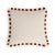 Bicolor White Velvet Cushion with Brick and White Fringes from Lo Decor For Sale - Image 9 of 9