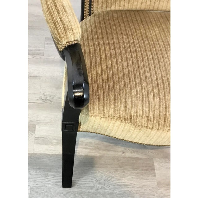 2010s Transitional Gold and Brown Curvy Accent Chair For Sale - Image 5 of 8