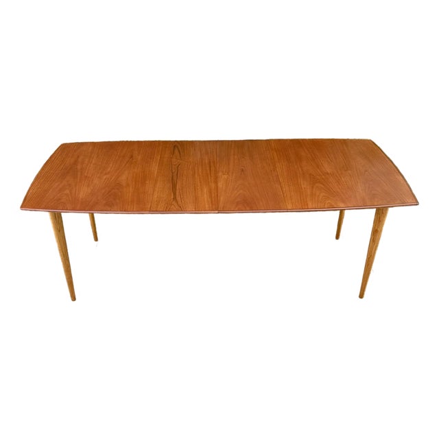 1960s Restored Scandinavian Mid Century Modern Teak & Oak Dining Table by Joc For Sale