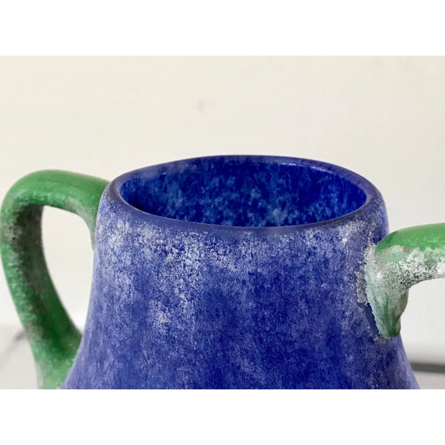 1970s Italian Cenedese Scavo Glass Vase For Sale - Image 10 of 12