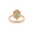 19th Revival Style Emerald Art Deco Ring With Cluster Diamonds Size 5.5 in 14k Gold For Sale - Image 9 of 17