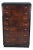 1980s Henredon Scene Three Art Deco Style Walnut Burl Black Lacquer Tallboy Dresser For Sale