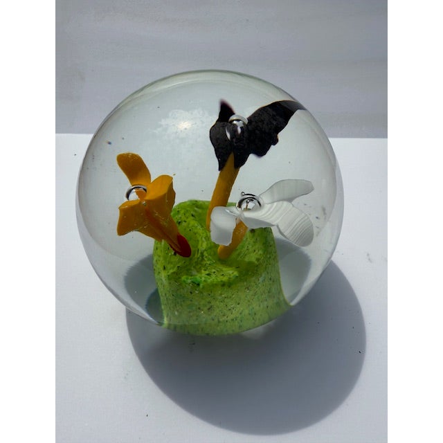For sale is a 3" art glass crystal globe handmade that came from a collection of Karlov Svoboda crystal. It does not have...