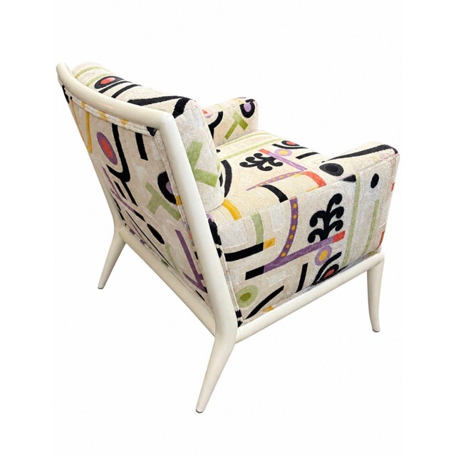 Textile Pair t.h. Robsjohn-Gibbings for Widdicomb Lounge Chairs, 1950 For Sale - Image 7 of 10