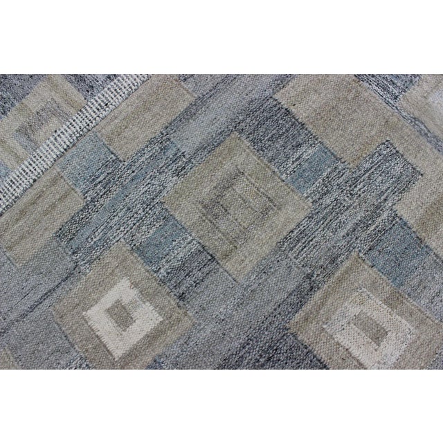 Scandinavian Modern Geometric Design Rug by Keivan Woven Arts, 10'4 X 13'9 For Sale In Atlanta - Image 6 of 6