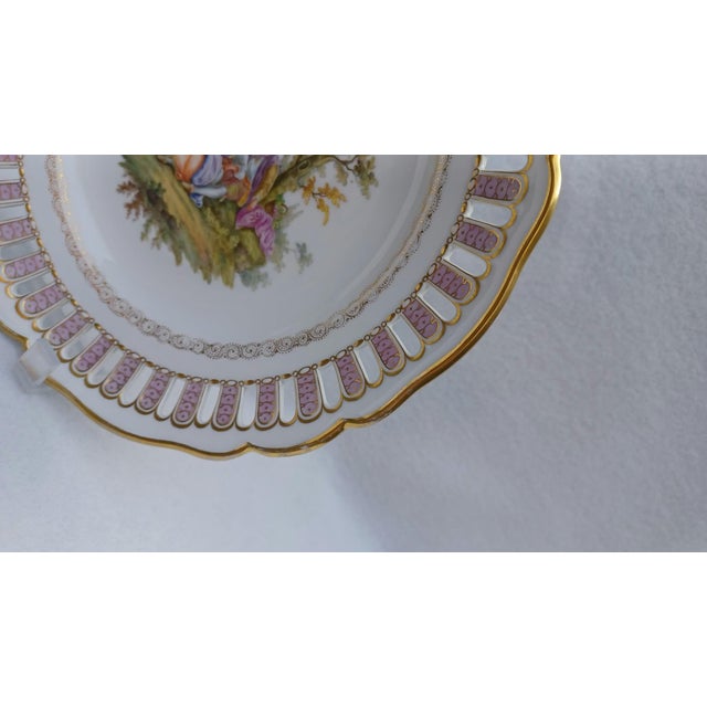 Rococo Antique Pierced Plate from Meissen, 1860 For Sale - Image 3 of 13