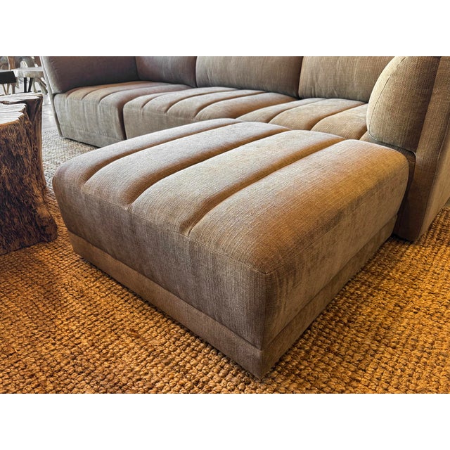 2020s Cocoa Upholstered Ottoman For Sale - Image 5 of 8