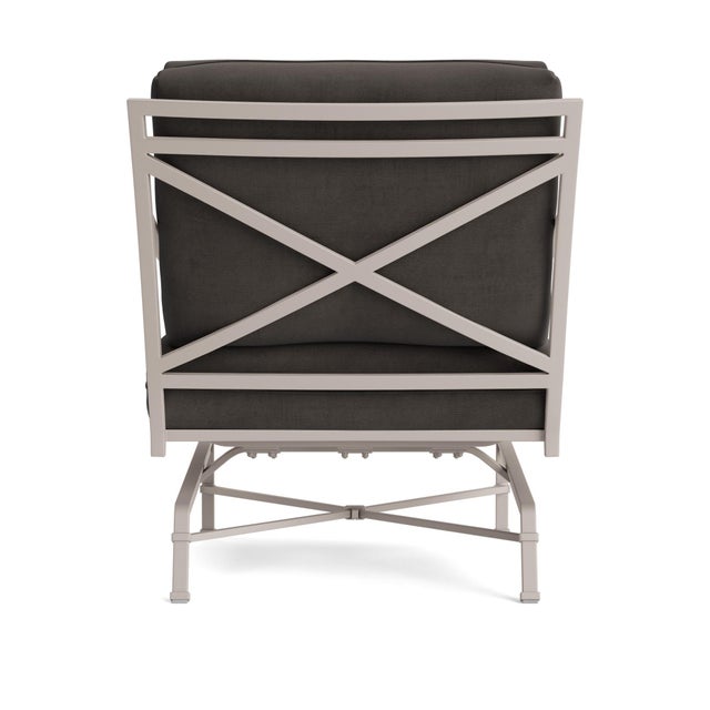 Brown Jordan Brown Jordan Venetian Motion Lounge Chair, Dove frame with Fusion Charcoal fabric For Sale - Image 4 of 11