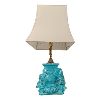 Mid-Century Ceramic Lamp with Italian Renaissance Arms and Armor Decor, 1960s For Sale