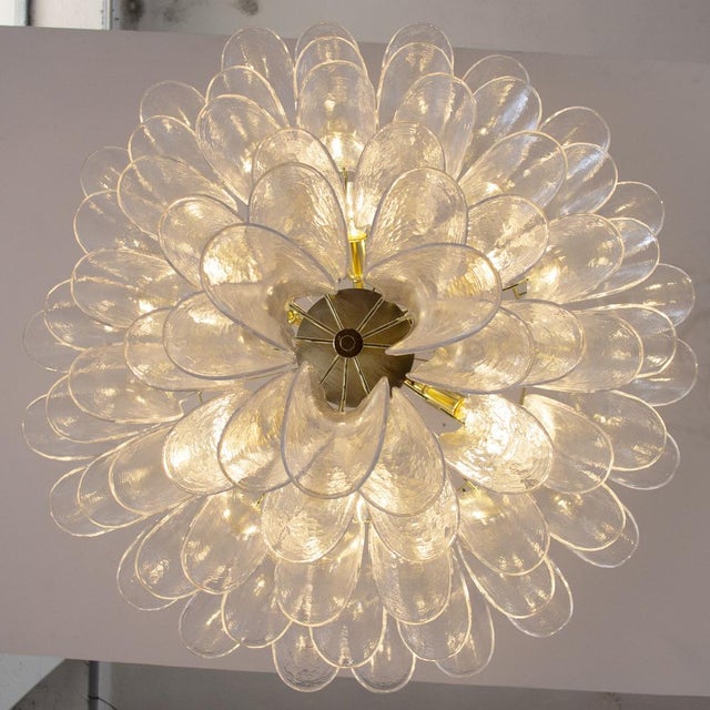 Early 21st Century Italian Petal Suspension Lamp in Murano Glass For Sale - Image 5 of 14