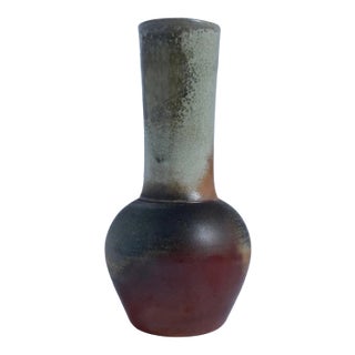 Large Raku Fired Earthenware Vase - By Nancy Niles - For Sale