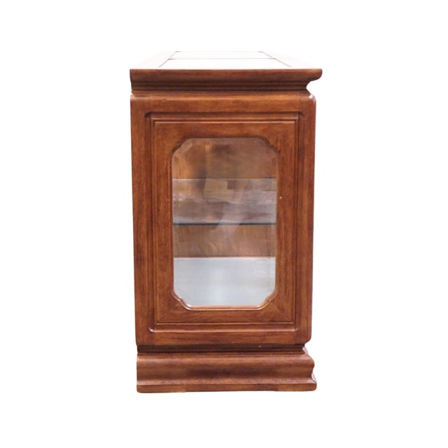 Thomasville Furniture Mystique Collection Asian Chinoiserie 57" Lighted Curio Display Cabinet Buffet 15531-730 For Sale - Image 10 of 12
