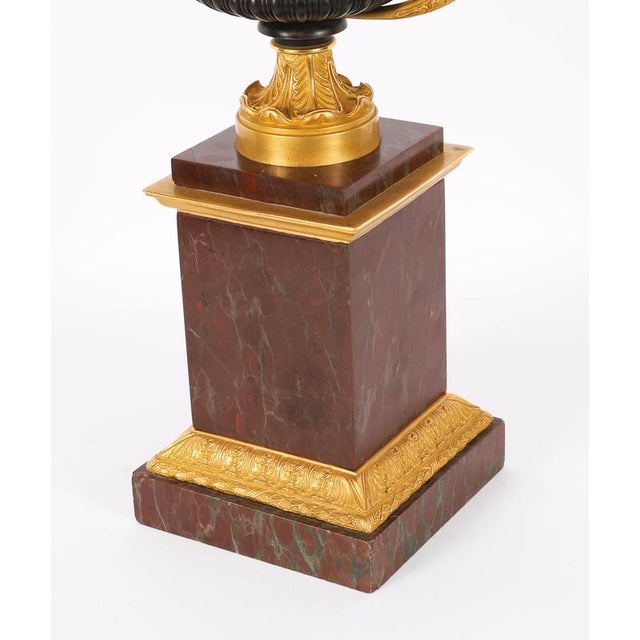 Antique French Grand Tour Ormolu, Bronze and Marble Tazzas, 19th Century, Set of 2 For Sale - Image 13 of 16