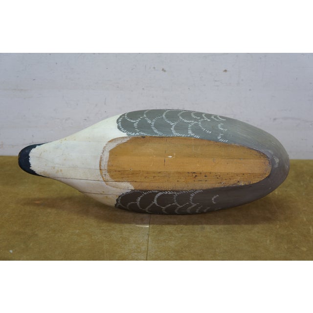 Vintage Hand Carved Wood Crane Egret Wading Bird Sculpture Folk Art Decoy 14" For Sale - Image 10 of 12
