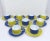 A set of coordinating Thomas Bavarian Porcelain coffee/tea cups & saucers, in modern style. Each cup & saucer is glazed in...