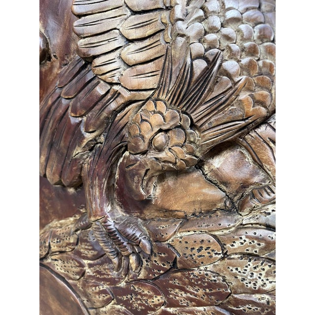 Brown Japanese Carved Tsuitate in Rootwood For Sale - Image 8 of 18