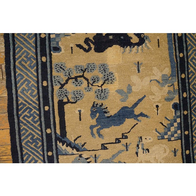 Chinese 1920s Tan Camel Animalia Antique Chinese Baotou Rug 2'6" X 4'8" Handknotted Wool Carpet For Sale - Image 3 of 5