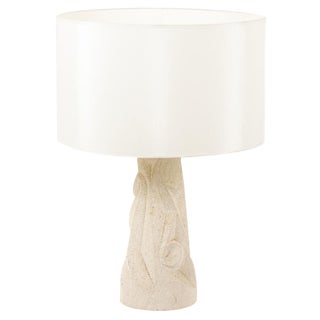 Carved Stone Table Lamp, 1970s For Sale