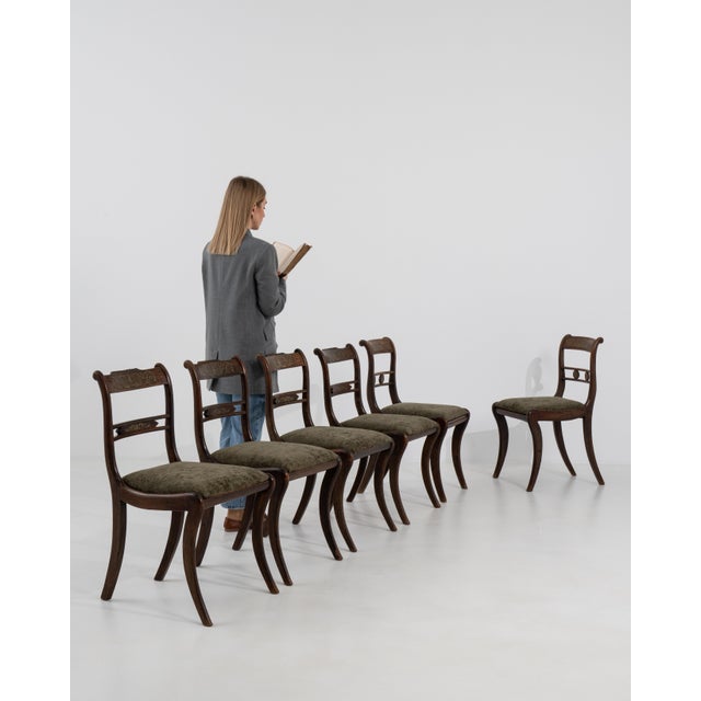 19th Century Set Of Six Regency Sabre-Leg Chairs For Sale - Image 13 of 18