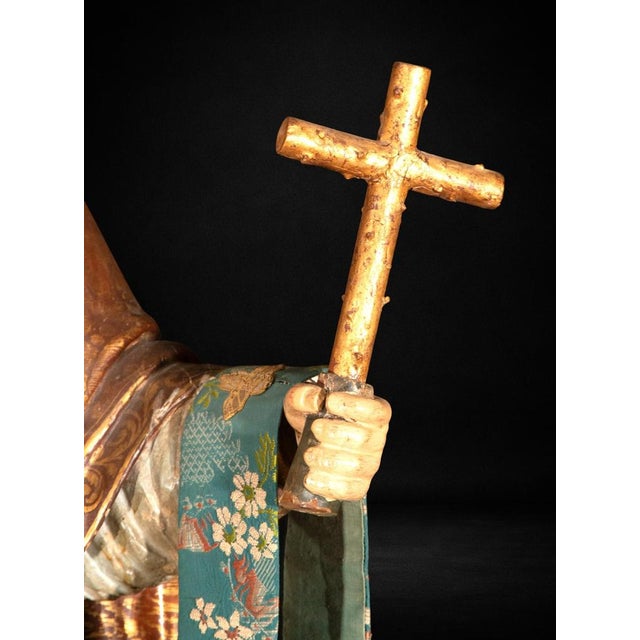 Mexican Artist, Colonial Figure of Saint Francis Xavier, 18th Century, Wood For Sale - Image 4 of 10