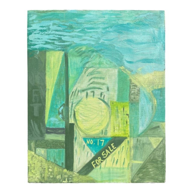 Blues and Greens Abstract Painting For Sale