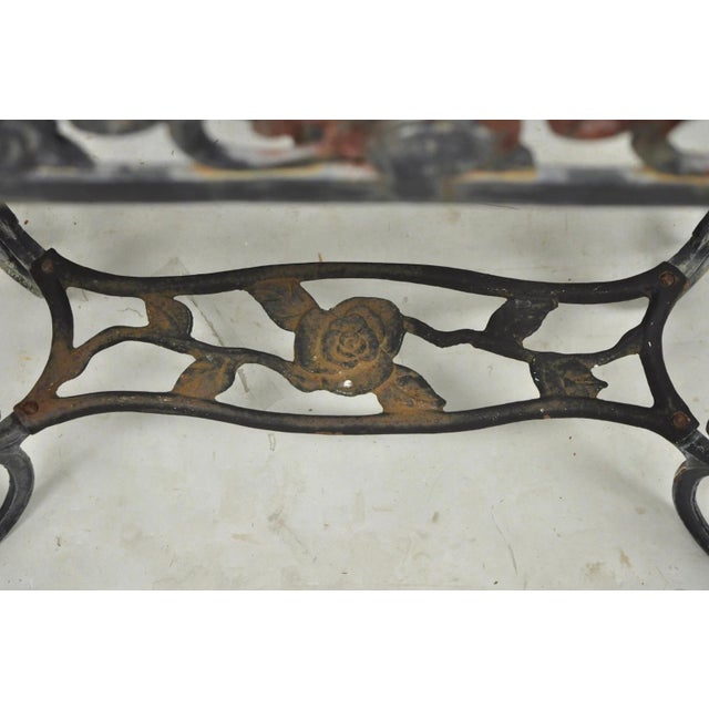 Vintage French Art Nouveau Style Heavy Wrought Iron Garden Planter Plant Stand For Sale - Image 11 of 17