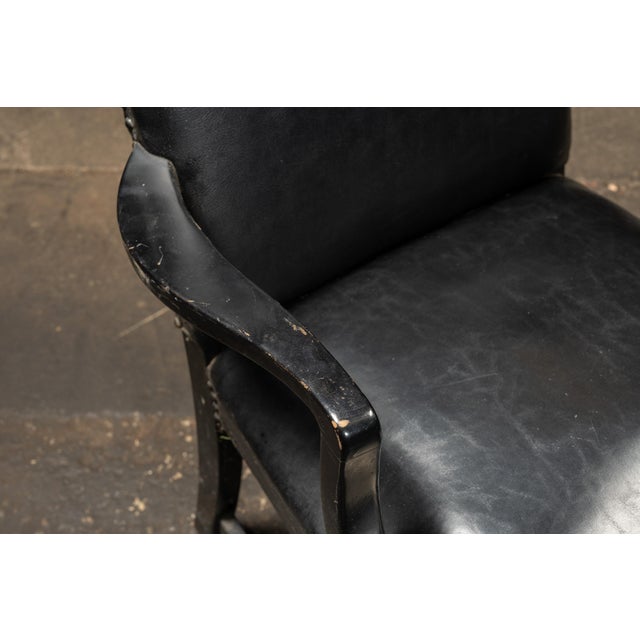 Pair of Black Leather Revival Armchairs With Nailhead Trim For Sale In Chicago - Image 6 of 12