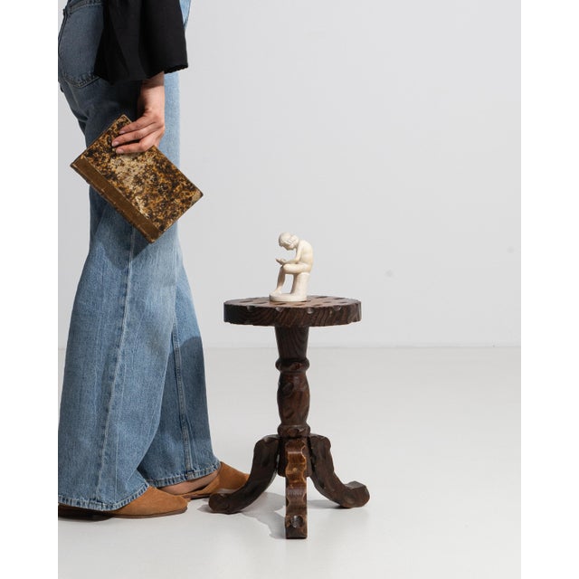 Brown Mid 20th Century Spanish Colonial Stool For Sale - Image 8 of 10