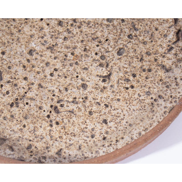 Mid 20th Century Studio Pottery Lava Glaze Charger Signed by Artist Edna Arnow For Sale - Image 5 of 7