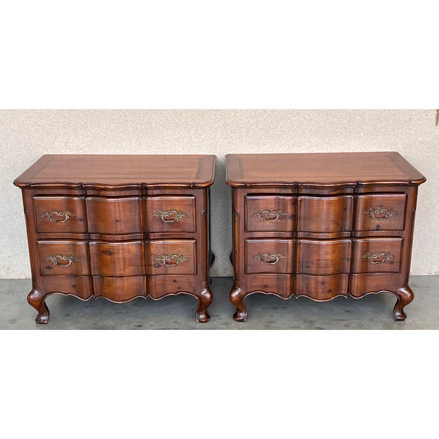 About the Item Wonderful pair of late 19th century Italian chests or commodinis made of burled walnut in the Baroque...