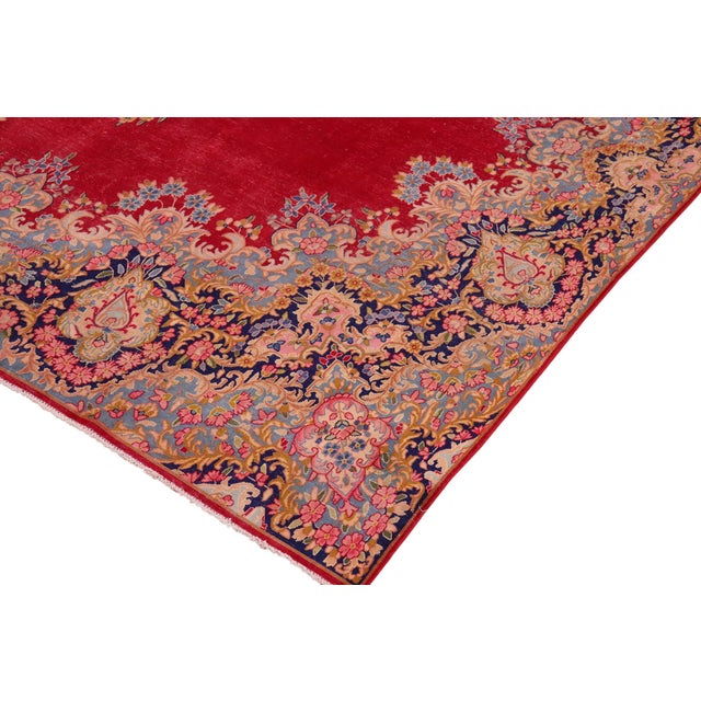 1990s Shabby Chic Vintage Wool Rug 9.8x13.1 For Sale - Image 4 of 8