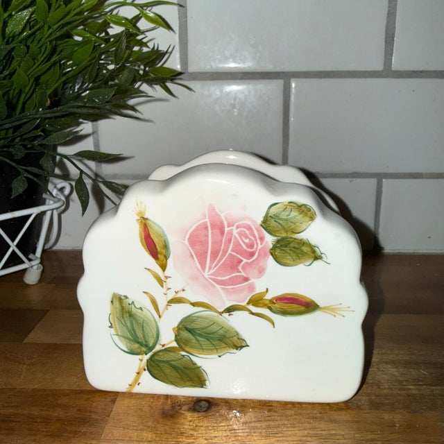Farmhouse Vintage Franciscan Desert Rose Napkin Holder For Sale - Image 3 of 5