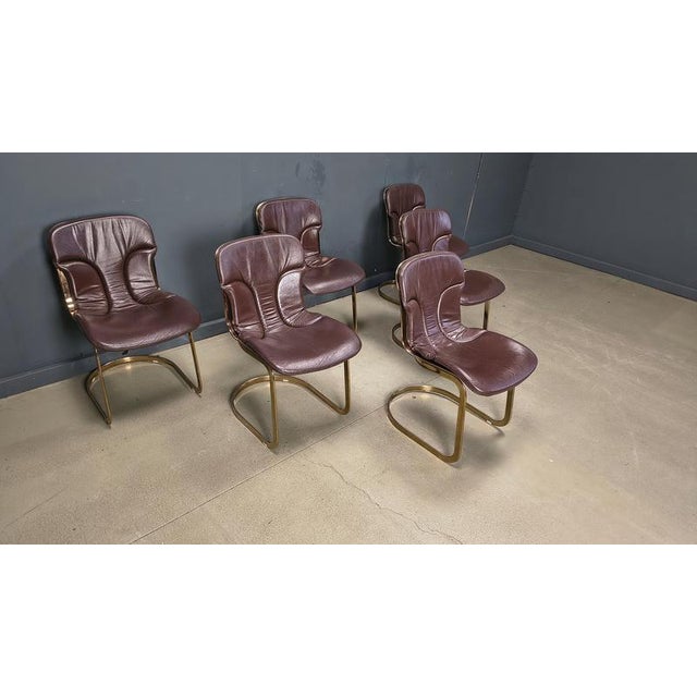 Vintage Dining Chairs in Leather from Cidue, 1970s, Set of 6 For Sale - Image 10 of 14